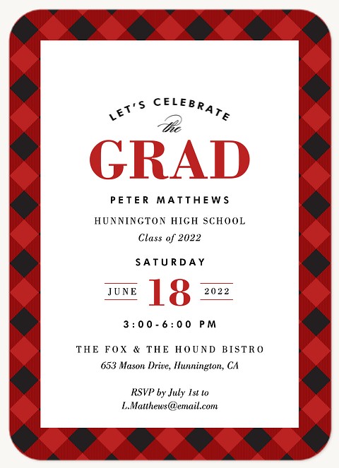 Plaid Grad Graduation