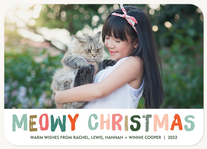 Colorful & Meowy Personalized Holiday Cards