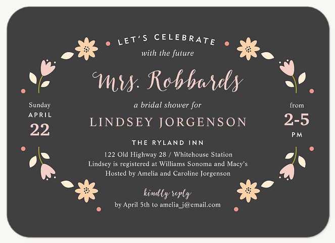 Flower Chain Bridal Shower Invitations