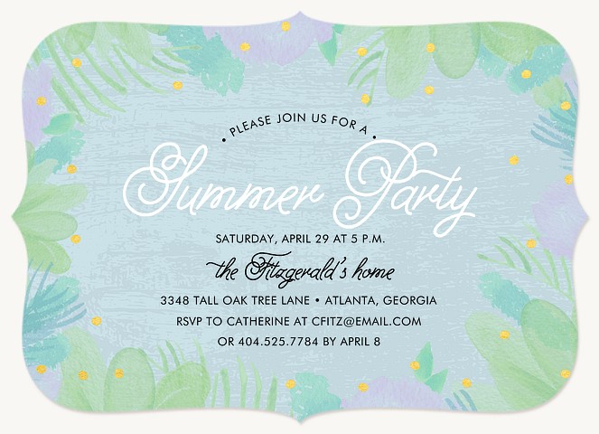Summer Garden Party Invitations