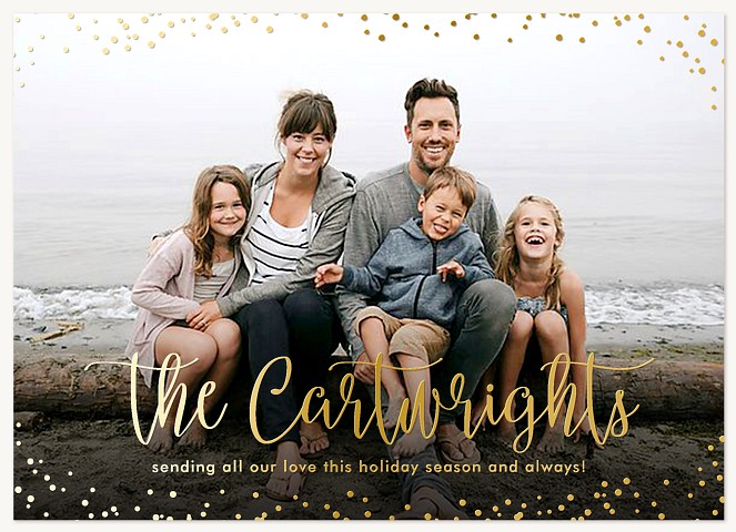 Glitter Snowfalls Personalized Holiday Cards