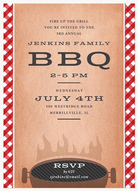Classic BBQ Summer Party Invitations