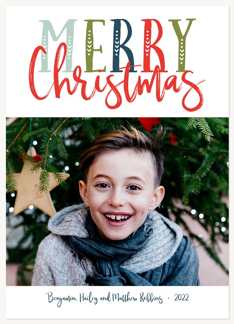 Scandinavian Quilt Personalized Holiday Cards