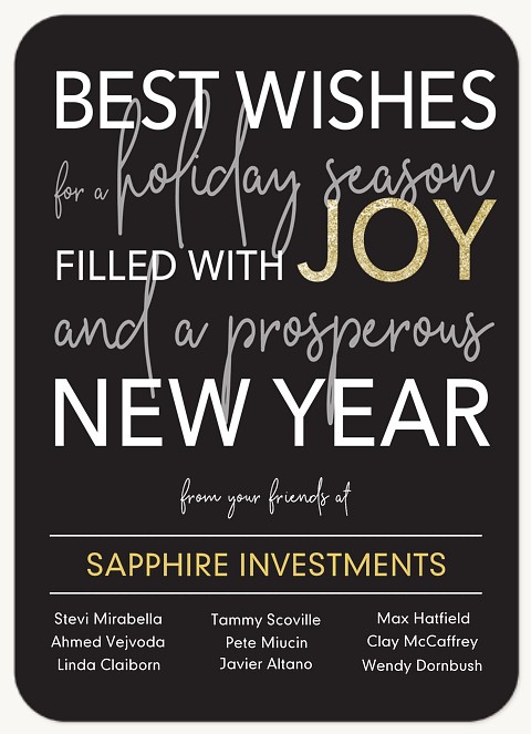 Typographic Year Business Holiday Cards