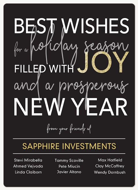 Typographic Year Business Holiday Cards