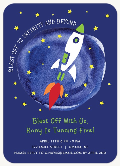 To Infinity Kids Birthday Invitations