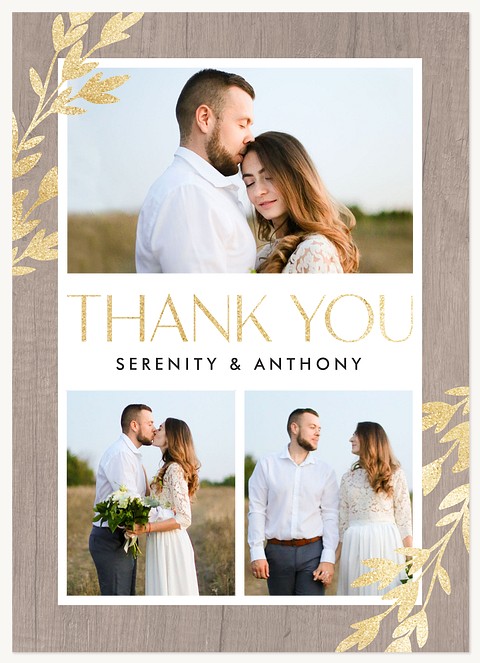 Golden Greenery Thank You Cards