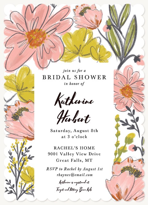 Garden Party Bridal Shower Invitations