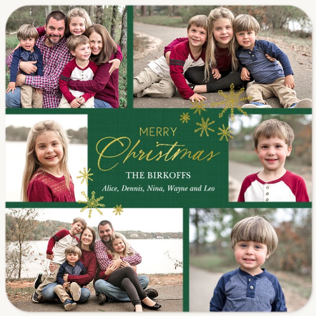 Vintage Linen Personalized Holiday Cards