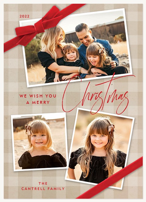 Velvet Ribbon Personalized Holiday Cards
