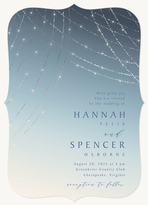 String Light Sunset Wedding Invitations