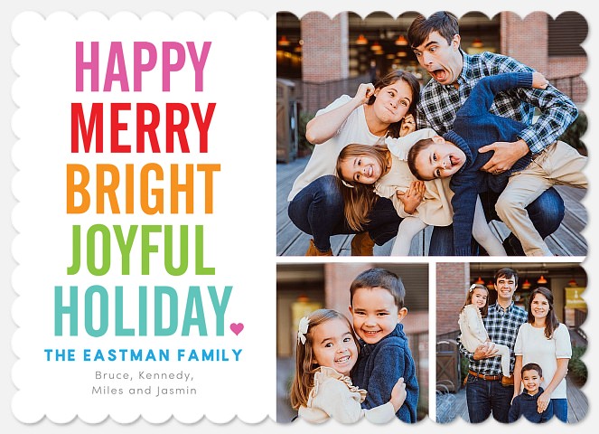 Bright Holiday Photo Christmas Cards