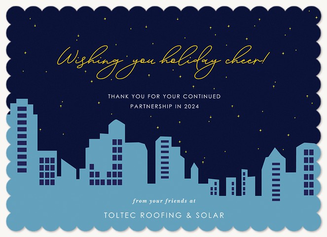 City Skyline Business Holiday Cards