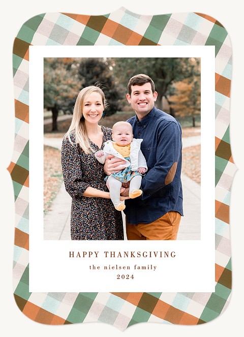 Autumn Plaid Thanksgiving Cards