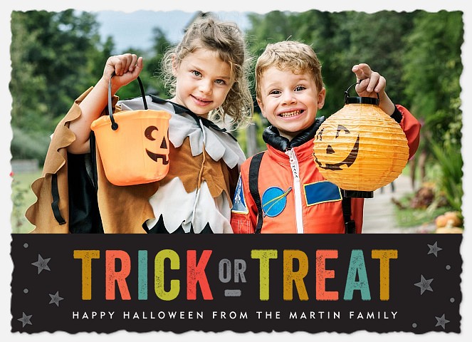 Multicolor Treat Halloween Photo Cards