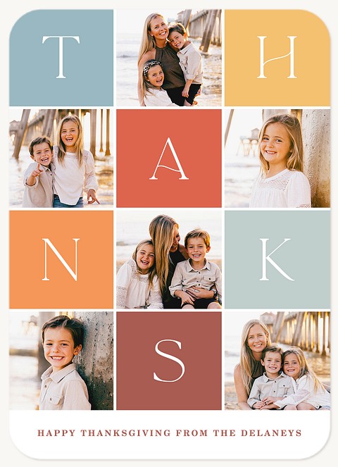 Thankful Squares Thanksgiving Cards