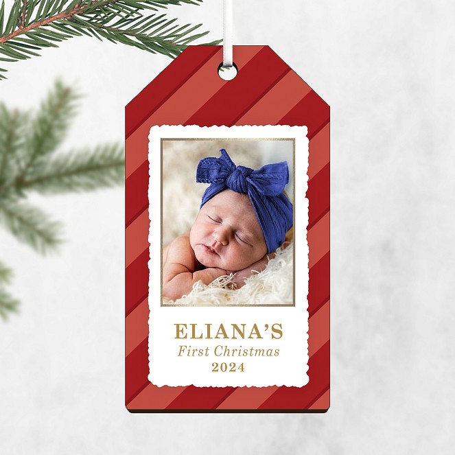 Santa Stripes Personalized Ornaments