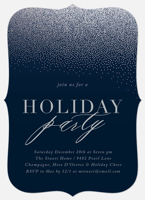  Snowfall Shimmer Holiday Party Invitations