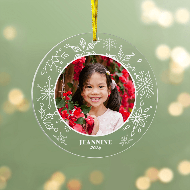 Snowflake Portrait Personalized Ornaments