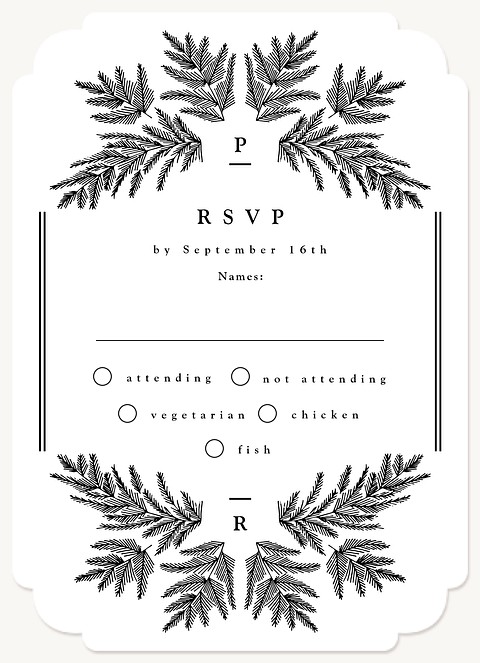 Golden Branches Wedding RSVP Cards