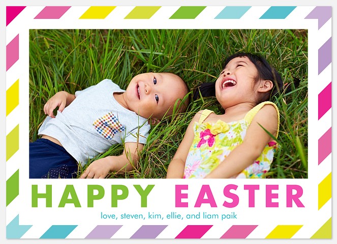 Rainbow Ribbons Easter Photo Cards