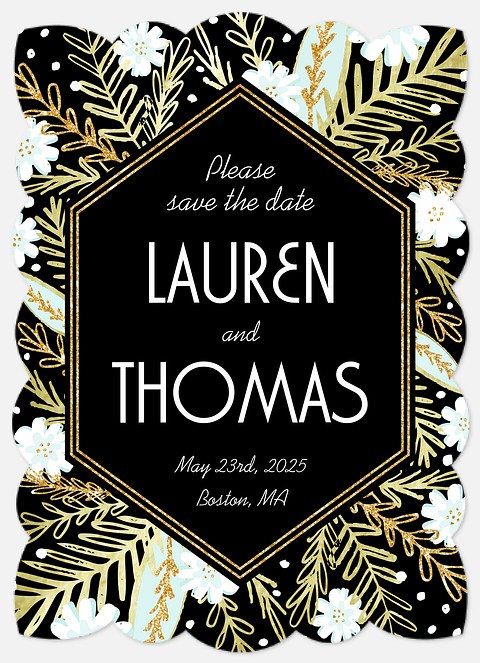 Blooming Flourish Save the Date Photo Cards