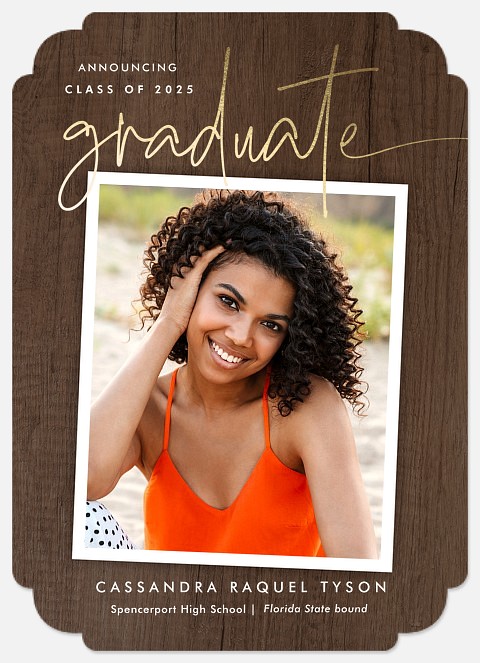 Walnut Finish Graduation Cards