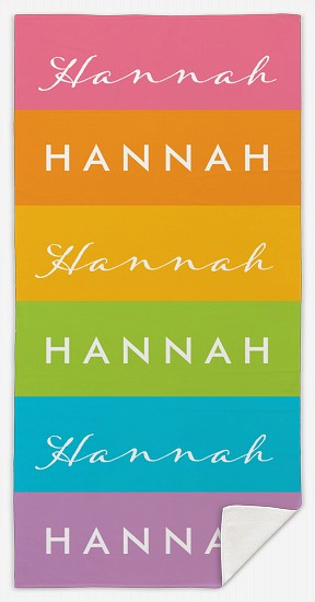 Rainbow Name Custom Beach Towels