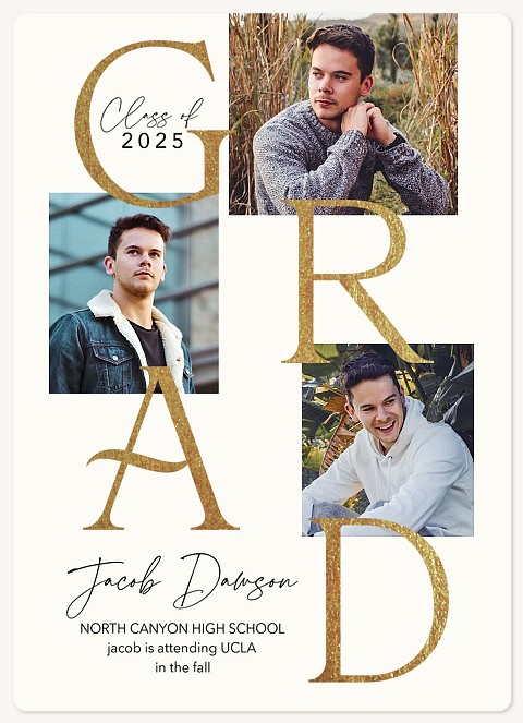 Gilded Statement Graduation Cards