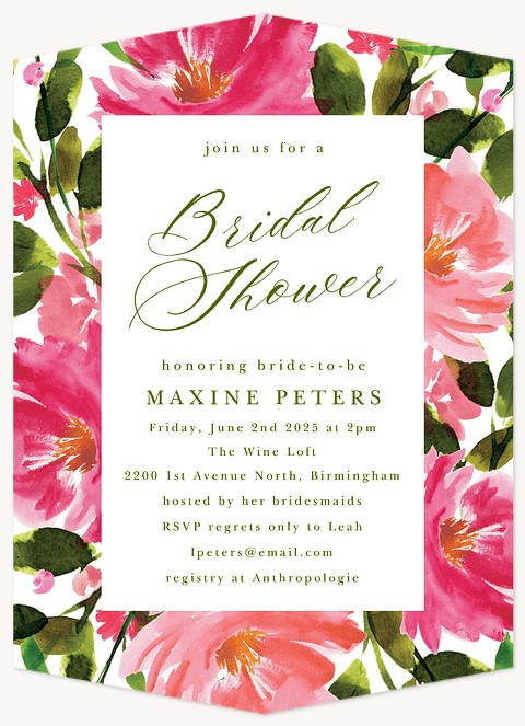 Pink Petals Bridal Shower Invitations