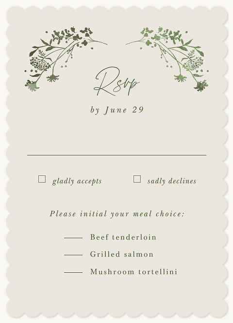 Graceful Wildflowers Wedding RSVP Cards