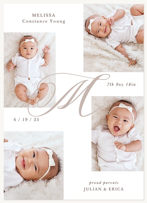 Grand Monogram Baby Announcements