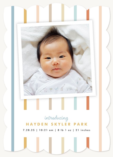 Pastel Stripes Baby Announcements