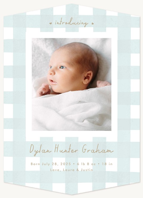 Pastel Plaid Baby Announcements