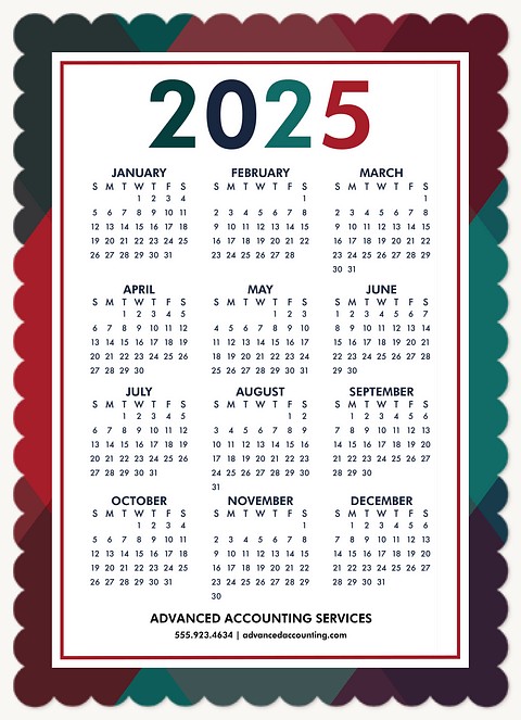 Bold Calendar Business Holiday Cards