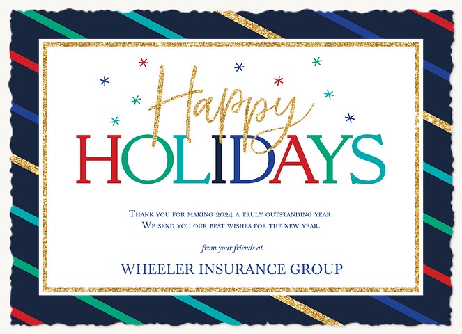 Colorful Wishes Business Holiday Cards