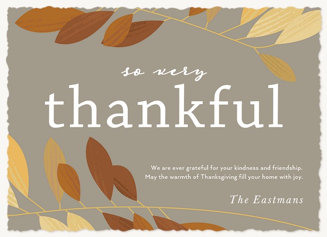 Leafy Gratitude Thanksgiving Cards