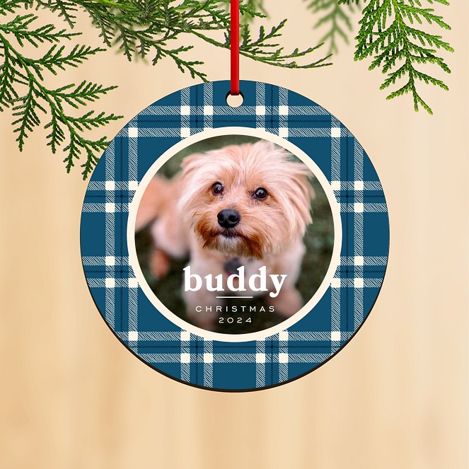 Retro Plaid Personalized Ornaments