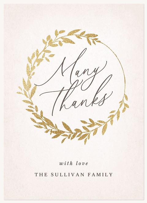 Gilded Wreath Thank You Cards 