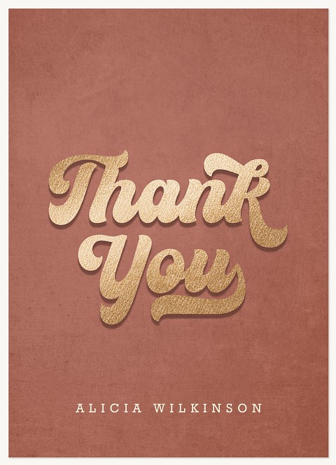 Retro Script Thank You Cards 