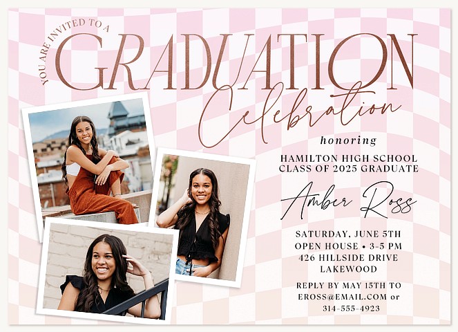 Checkered Celebration Graduation Cards