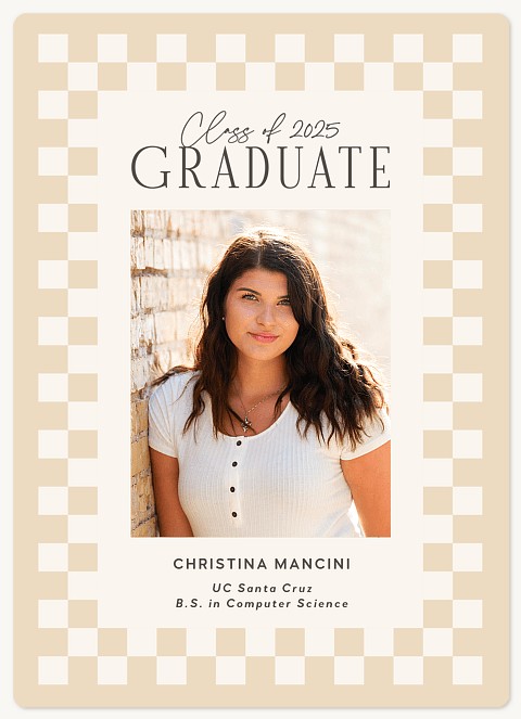 Checkered Grad Graduation Cards