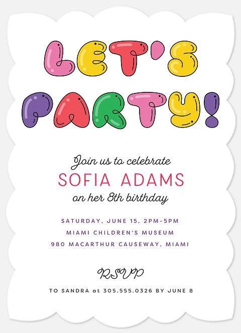 Let's Party! Kids' Birthday Invitations