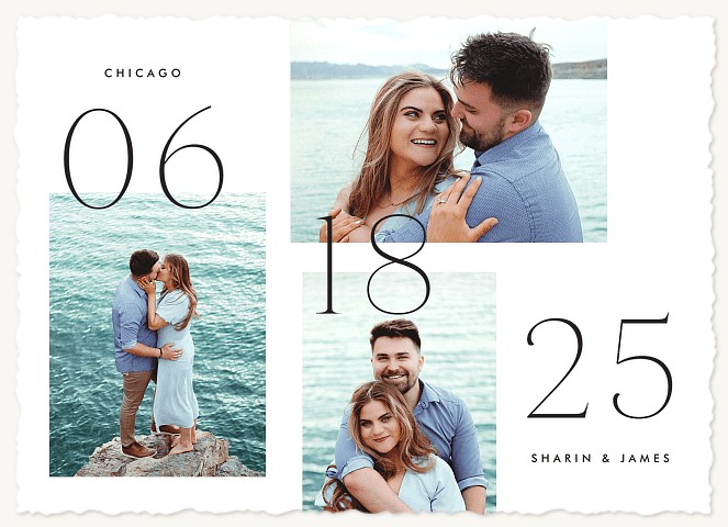 Diagonal Date Save the Date Cards