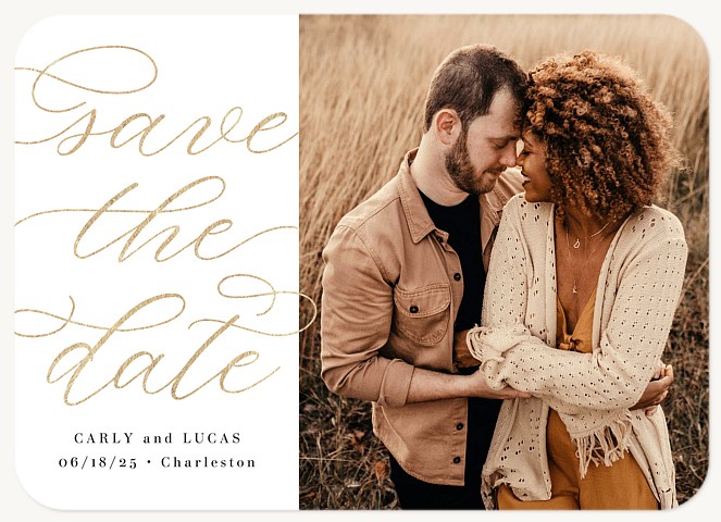 Romantic Script Save the Date Cards