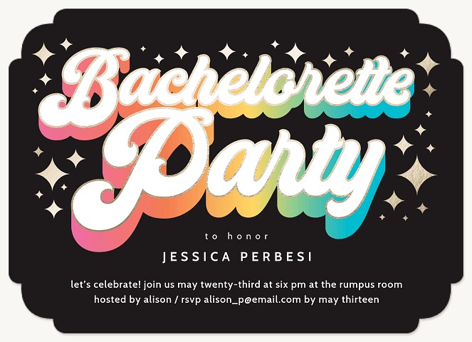 Rainbow Glam Bridal Shower Invitations