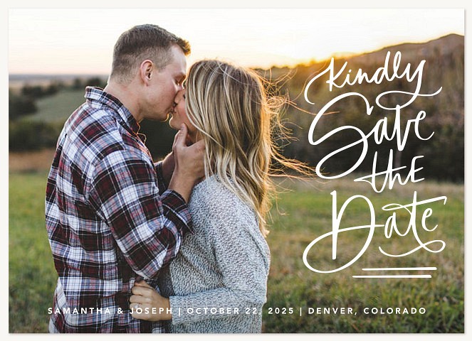 Lettered Date Save the Date Cards