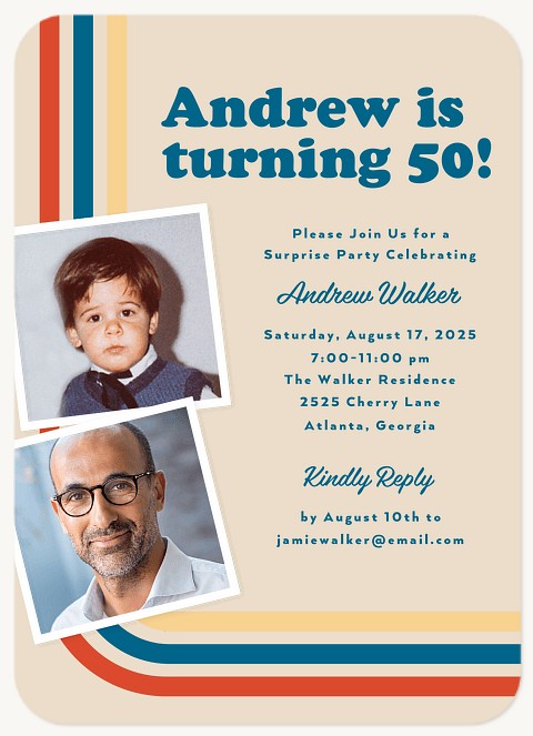 Throwback Birthday Adult Birthday Party Invitations