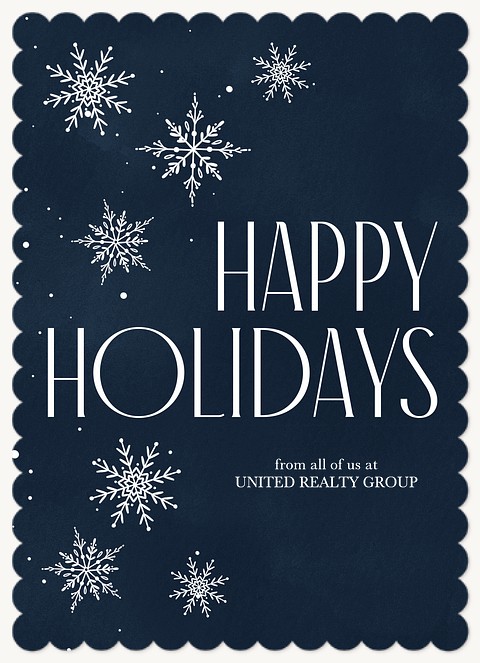 Side Snowflakes Business Holiday Cards