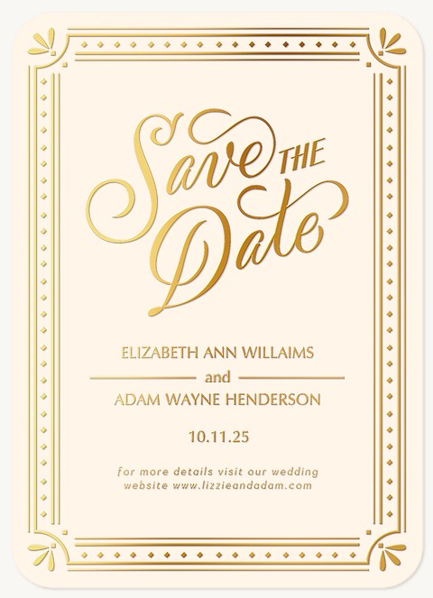 Gilded Reservation Save the Date Cards